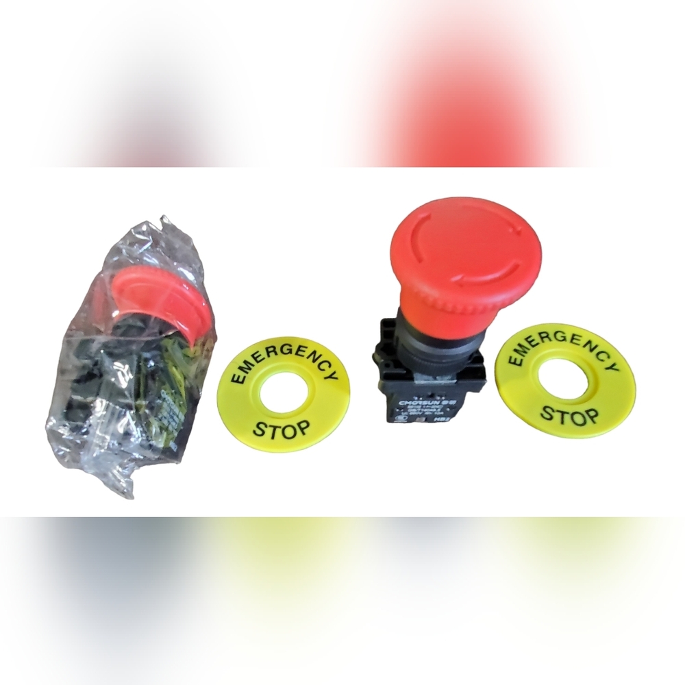 CMORSUN Emergency Switch MUSHROOM HEAD  PUSH LOCKOUT  Stop Buttons   2 - Pack